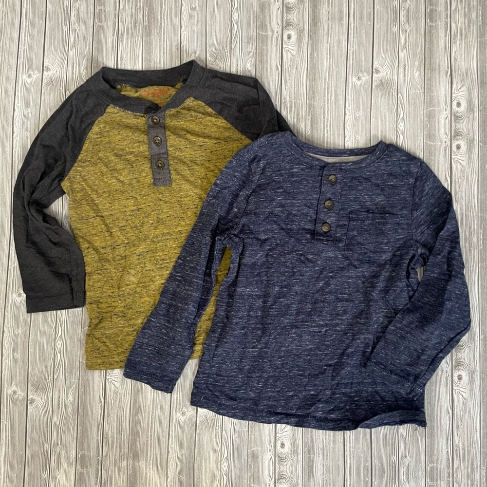 Cat & Jack long sleeve henley button shirts